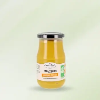 Moutarde douce épices/curcuma bio 350g