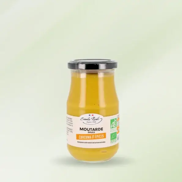 Moutarde douce épices/curcuma bio 350g