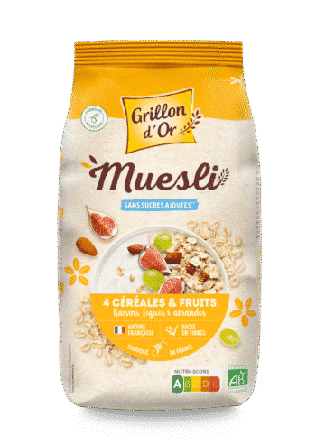 Muesli 4 céréales et fruits 500g bio