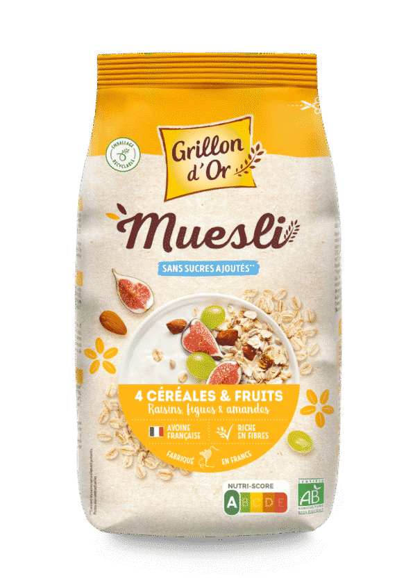 Muesli 4 céréales et fruits 500g bio