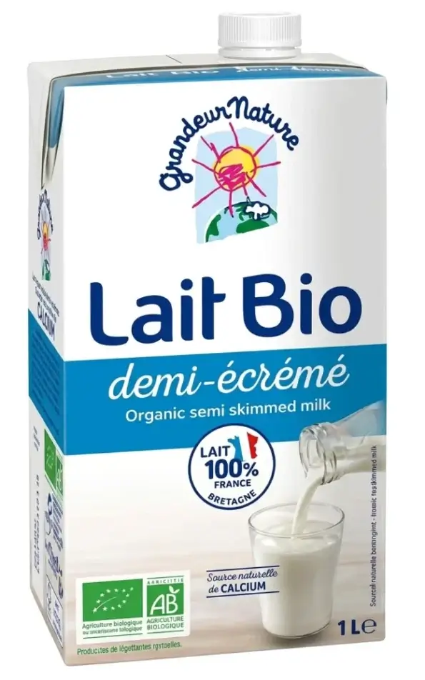 Lait 1/2 écrémé UHT bio