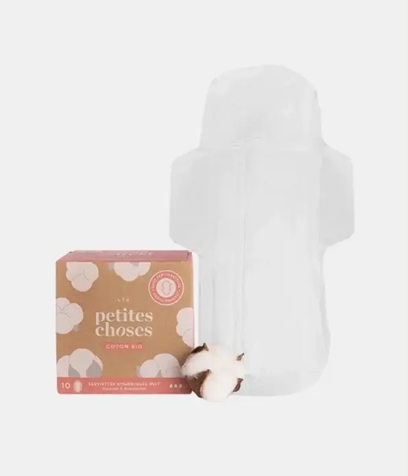 Serviette hygiénique nuit coton bio boite de 10